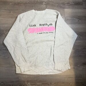 Vintage Lee Cross Grain Link Hogthrob Muppets Sweatshirt Gray Pink L USA Made